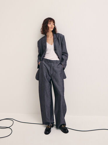 รองเท้าโลฟเฟอร์ประดับเมทัลลิค, หนังเงาสีดำ, hi-res