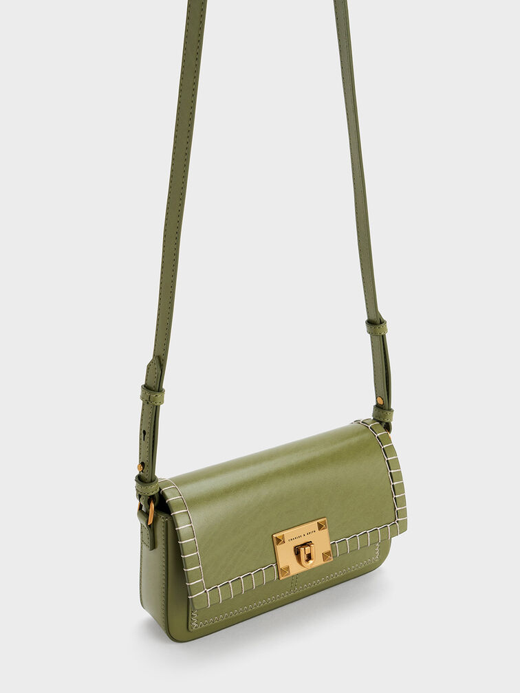 Circe Stitch-Trim Top Handle Bag, , hi-res