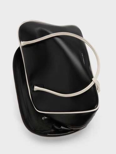 กระเป๋าทรงโบว์ลิ่งดีไซน์แบบทูโทนไซซ์ใหญ่รุ่น Sianna, สีมัลติ, hi-res