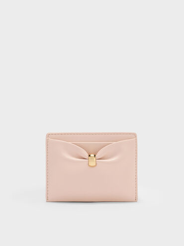 Halsey Ruched Card Holder, Soft Pink, hi-res
