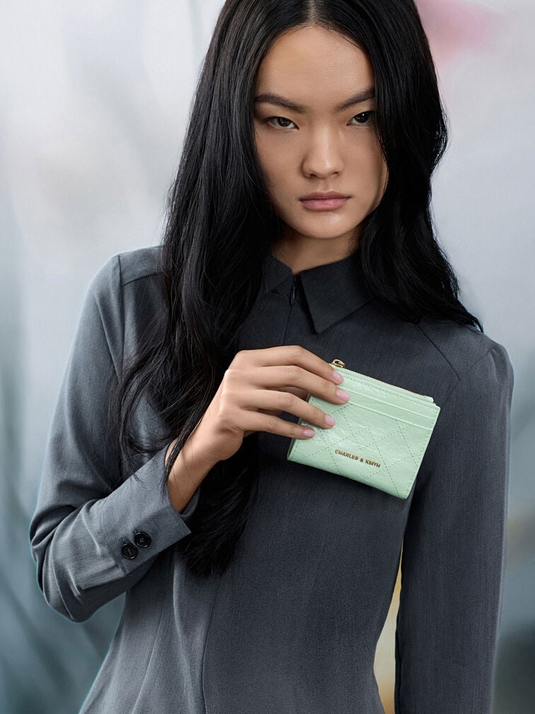 Duo Quilted Small Wallet, Mint Green, hi-res