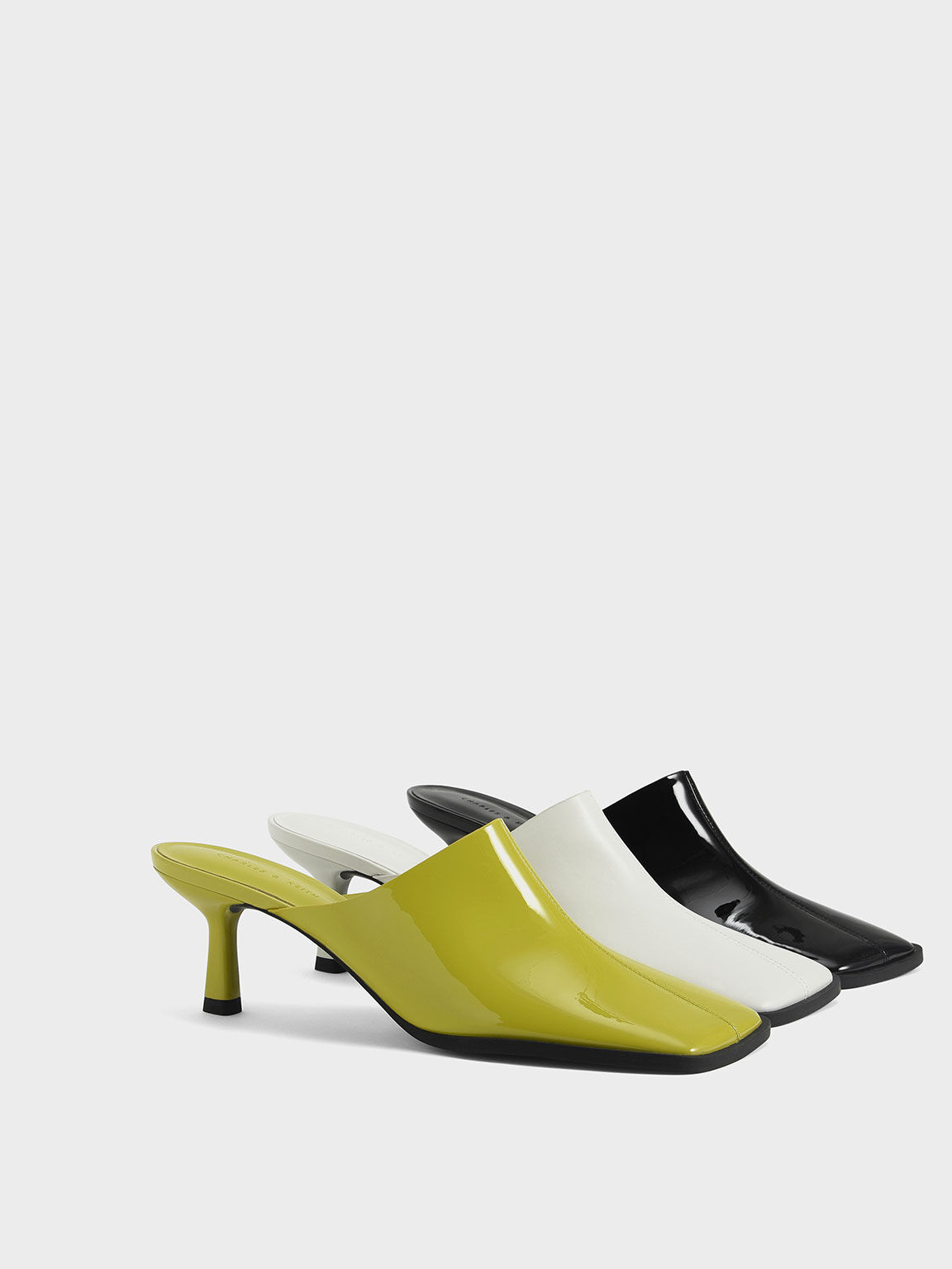 Patent Covered Mules, Moss, hi-res