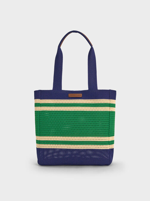 Ida Striped Tote Bag, Multi, hi-res