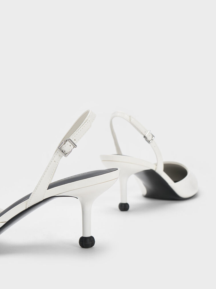 Sculptural Heel Slingback Pumps, , hi-res