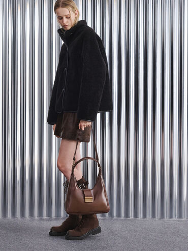 Charlot Hobo Bag, Dark Brown, hi-res