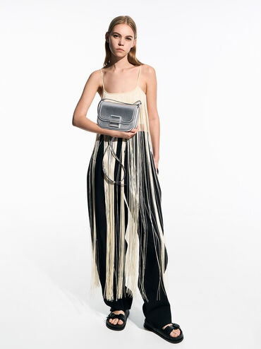 Metallic Charlot Bag, สีเงิน, hi-res