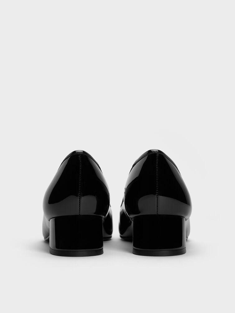 Barbara Patent Pearl-Embellished Bow Ballet Pumps, Black Patent, hi-res