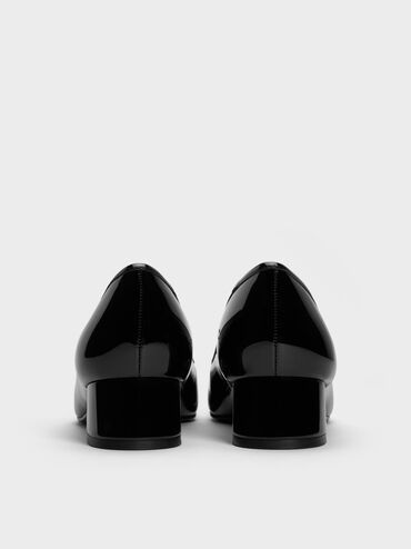 Barbara Patent Pearl-Embellished Bow Ballet Pumps, Black Patent, hi-res