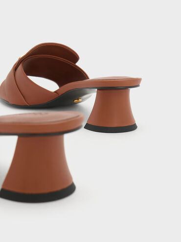 Gabine Leather Heeled Mules, สีคอนยัค, hi-res