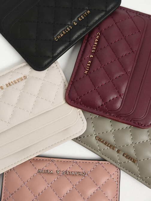 Cleo Quilted Card Holder, สีไอวอรี่, hi-res