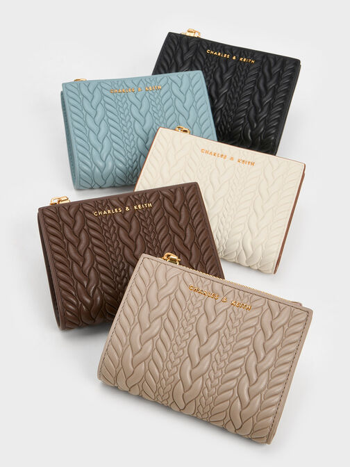 Apolline Textured Top-Zip Wallet, , hi-res