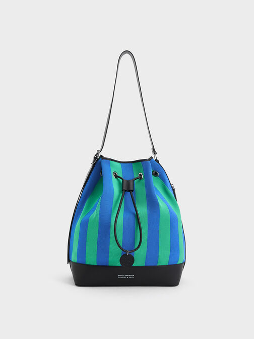 Large Striped Bucket Bag, , hi-res
