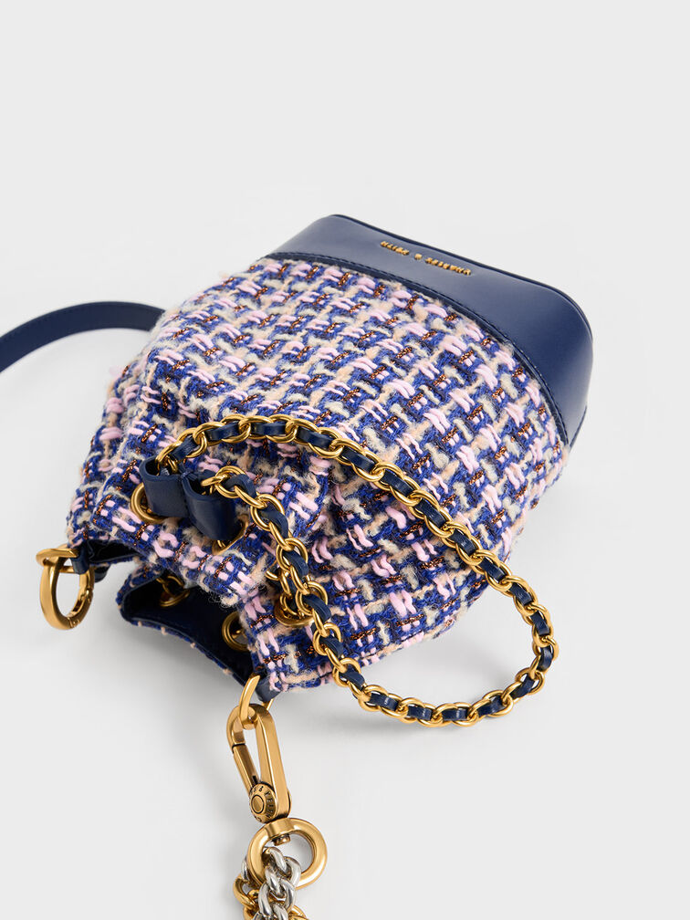 Dancer Tweed Drawstring Bucket Bag, , hi-res
