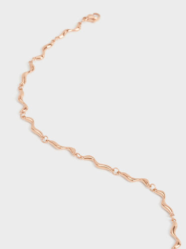 Emilia Wavy Necklace, Rose Gold, hi-res