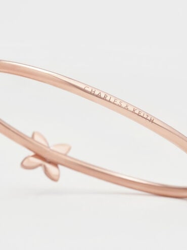 กำไลข้อมือตกแต่งลายดอกไม้ประดับคริสตัลรุ่น Felicity, สีโรสโกลด์, hi-res