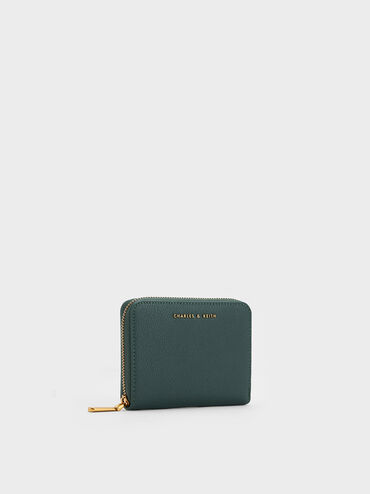 กระเป๋าสตางค์ทรงเหลี่ยมแบบซิปรอบรุ่น Dulcie, สีเขียว, hi-res