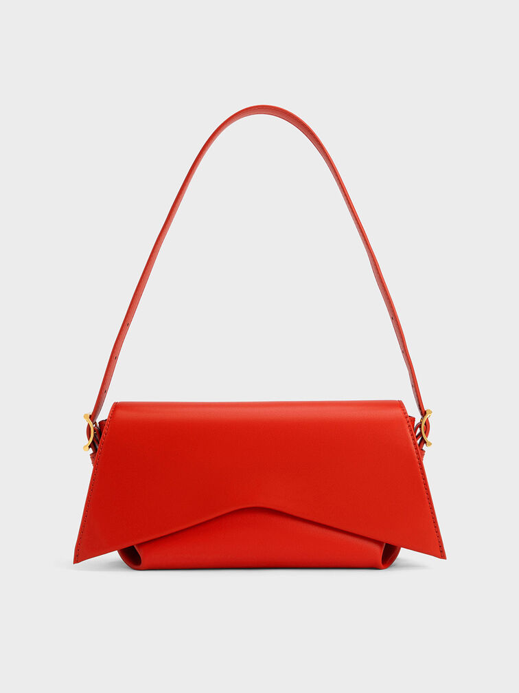 Boaz Geometric Front Flap Bag, สีแดง, hi-res