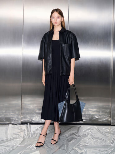 Saskia Slouchy Tote Bag, Noir, hi-res