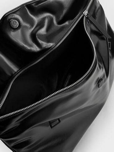 Andromeda Chunky-Chain Trapeze XL Tote Bag, Noir, hi-res