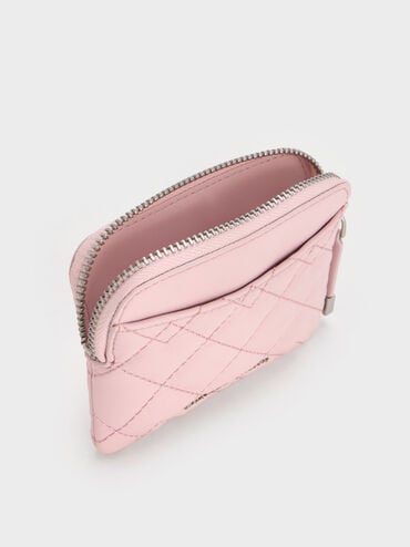 Duo Quilted Card Holder, Cotton Candy Pink, hi-res