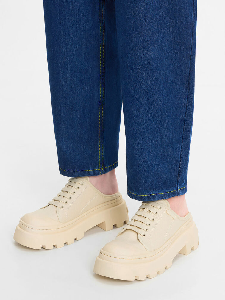 Canvas Backless Sneakers, , hi-res