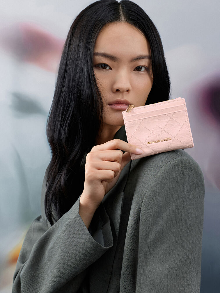 Duo Quilted Small Wallet, Soft Pink, hi-res