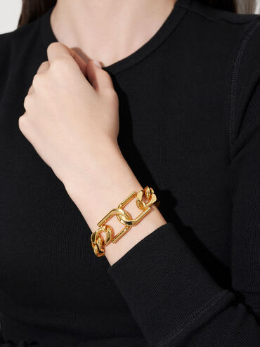 Gabine Chain-Link Bracelet, Gold, hi-res
