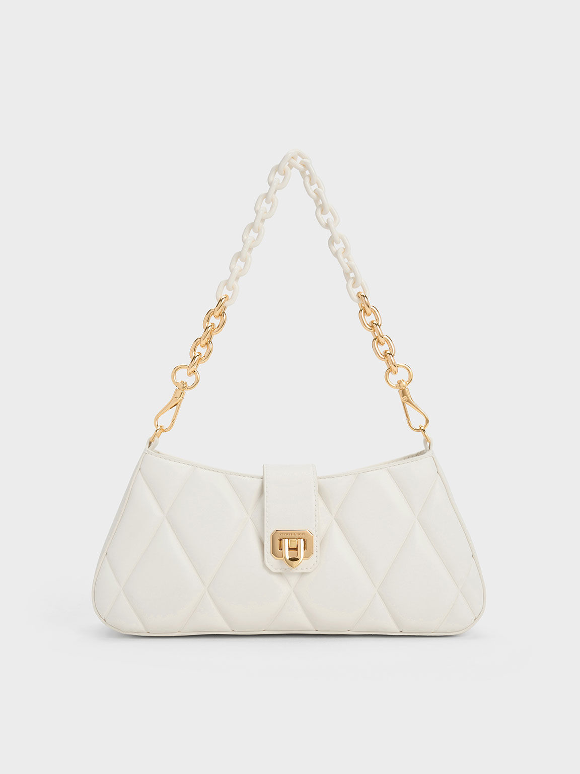 White 2025 quilted purse