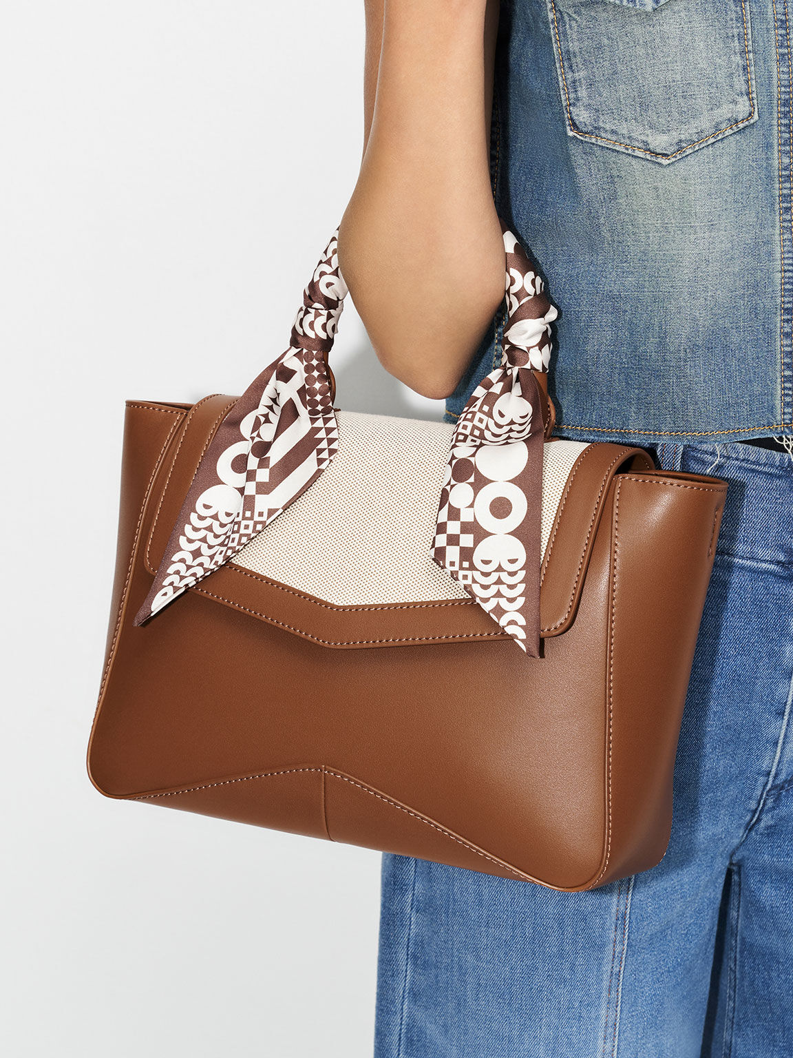 Charles & keith sales scarf wrapped handle bag