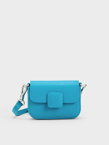 Micro Koa Square Push-Lock Bag, สีฟ้า, hi-res