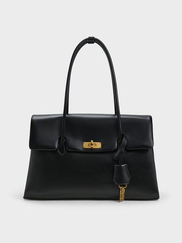 Kerry Trapeze Tote Bag, Black, hi-res