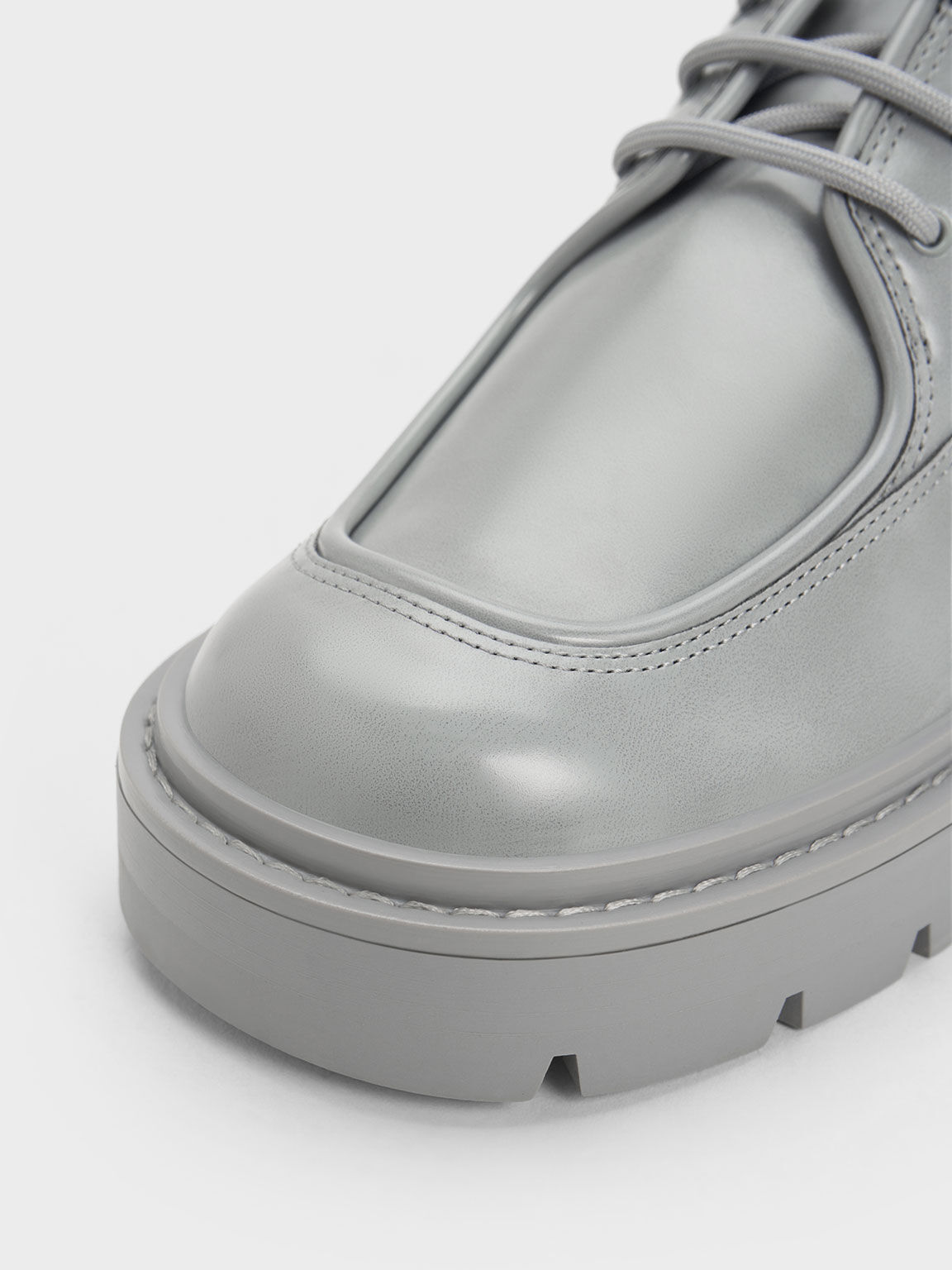 Grey lace shop up shoes