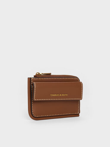 Lyla Front-Pocket Card Holder, Chocolate, hi-res