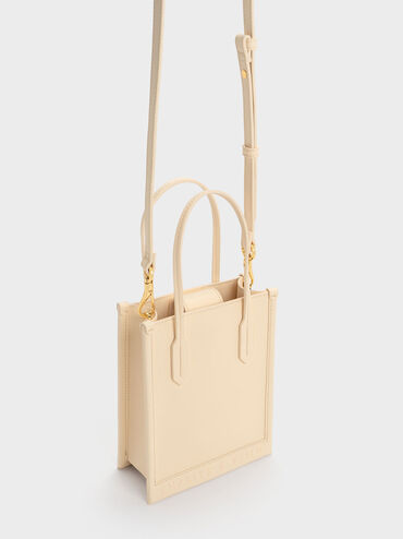 Oona Geometric Tote Bag, Beige, hi-res