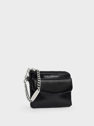 Rachel Front-Pocket Zip-Around Card Holder, Noir, hi-res