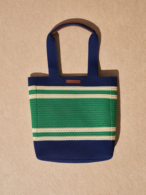 Ida Striped Tote Bag, Multi, hi-res