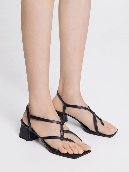 Asymmetric Interwoven Thong Sandals, , hi-res