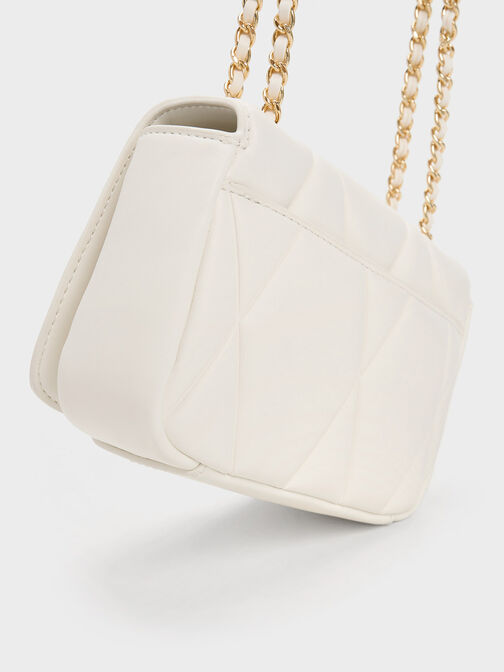 Arwen Quilted Shoulder Bag, White, hi-res