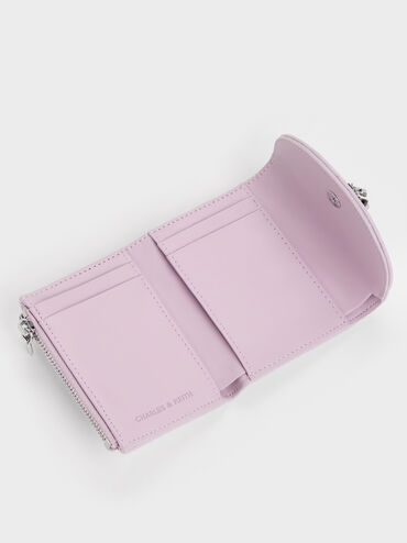 Arrietty Quilted Curved-Flap Wallet, Glycine, hi-res