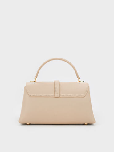 กระเป๋าถือดีไซน์สายโซ่ตกแต่งหัวเข็มขัดเมทัลลิครุ่น Adalyn, สีดัสเต็ดโอ๊ต, hi-res