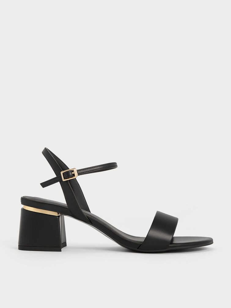 Sylva Block-Heel Sandals, Black, hi-res