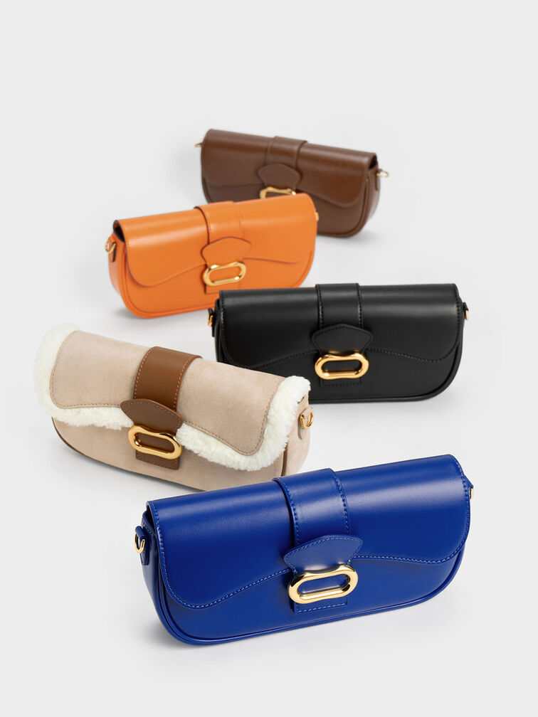 Daki Belted Curved Bag, , hi-res