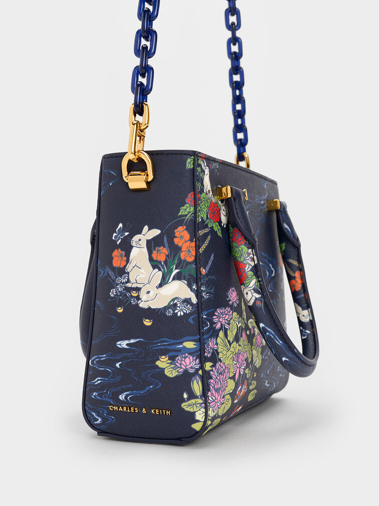 Rabbit Illustrated Tote Bag, , hi-res
