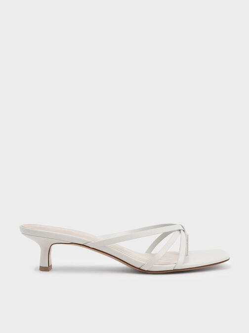 Strappy Heeled Toe-Loop Sandals, , hi-res