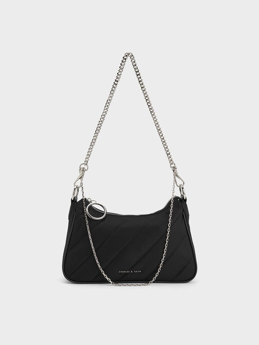 Philomena Nylon Puffy Chain-Strap Crossbody Bag, , hi-res