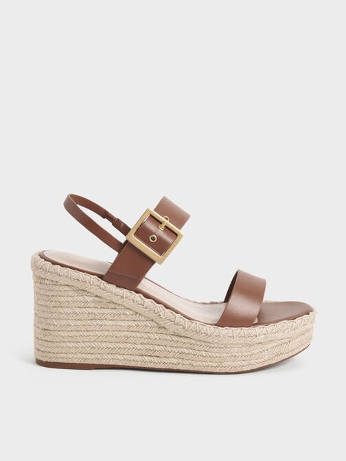 Buckled Espadrille Wedges, , hi-res