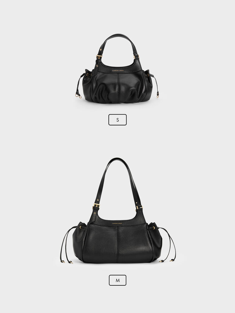 Mini Lillith Drawstring Bucket Bag, Black, hi-res