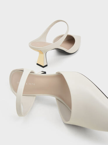 Slant Heel Mules, สีขาว, hi-res