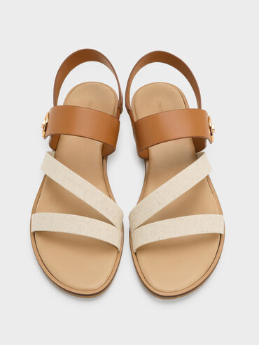 Yara Turn Lock Strappy Sandals, Caramel, hi-res