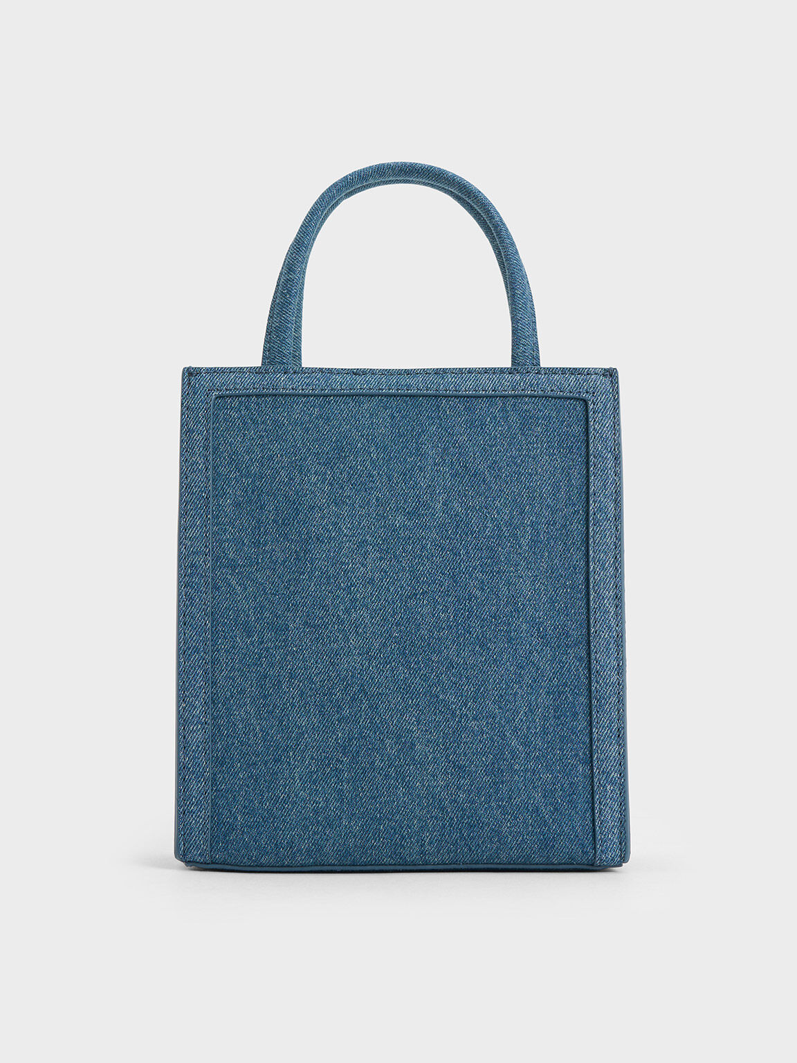 Blue Denim Double Handle Tote Bag CHARLES KEITH TH
